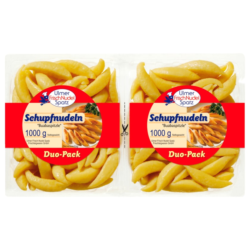 Ulmer Frisch Nudel Spatz Schupfnudeln Duo-Pack 1000g